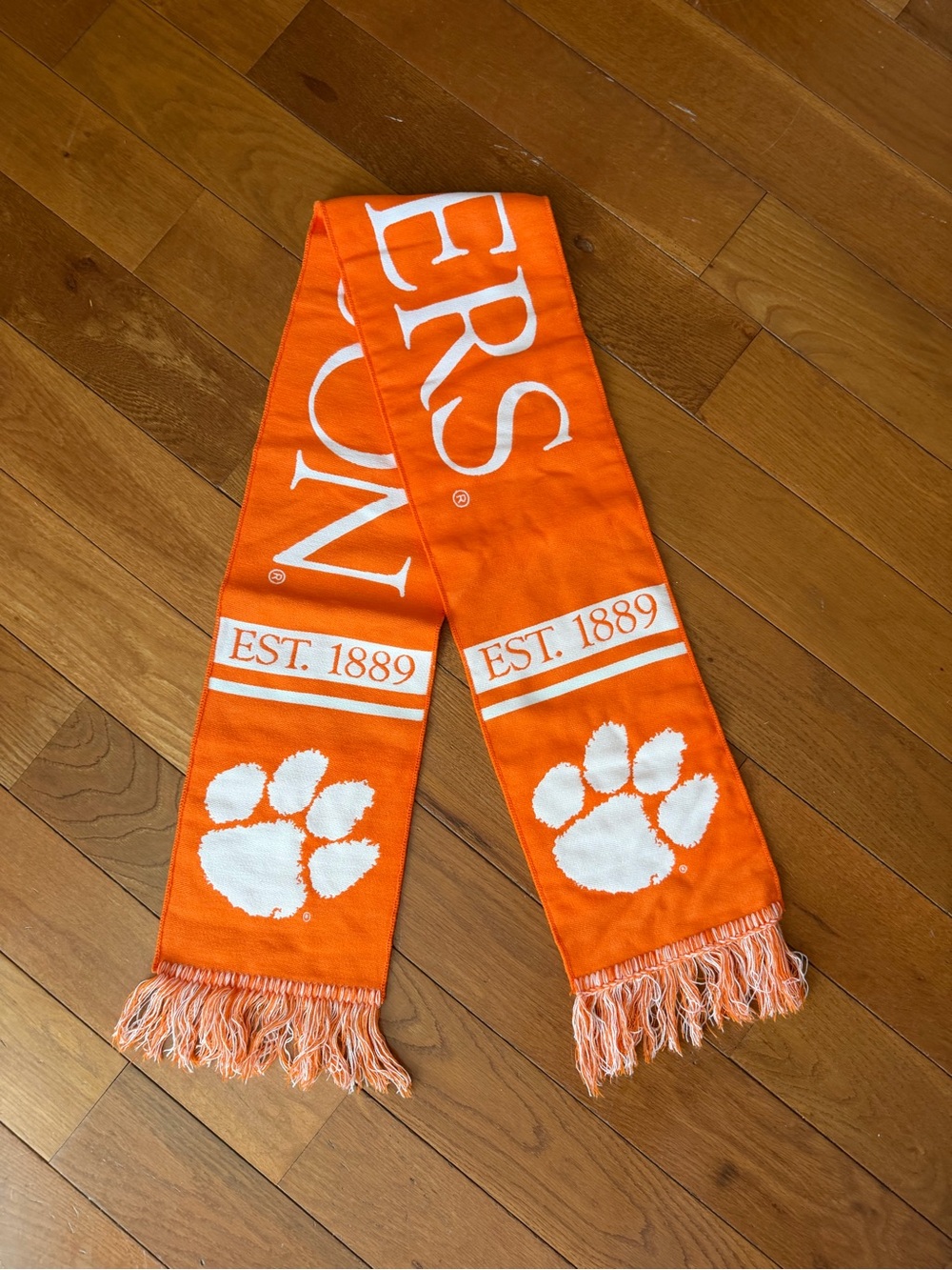 Clemson Tigers Orange Paw Logo Game Day Scarf